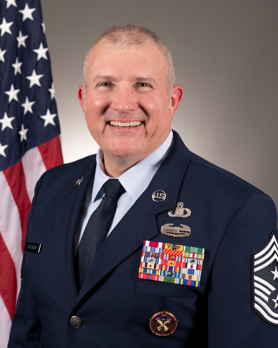 Photo of Chief Master Sgt. Ian D. Stegherr.