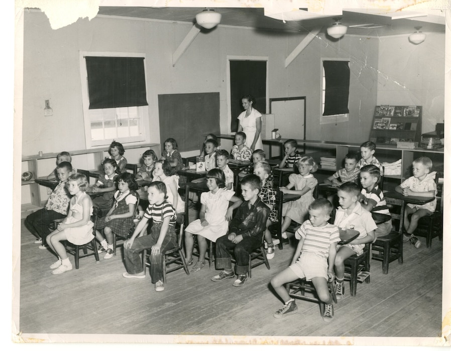 Students in class at Lomie Gray Heard Elementary School, undated.