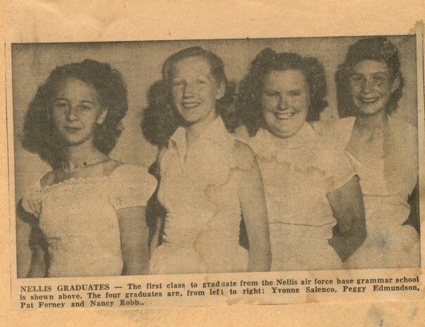 First graduating class from Lomie Gray Heard Elementary School, then called Nellis air force base grammar school (sic).
