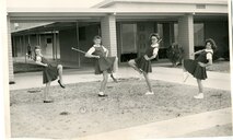 Student cheerleaders in 1961.