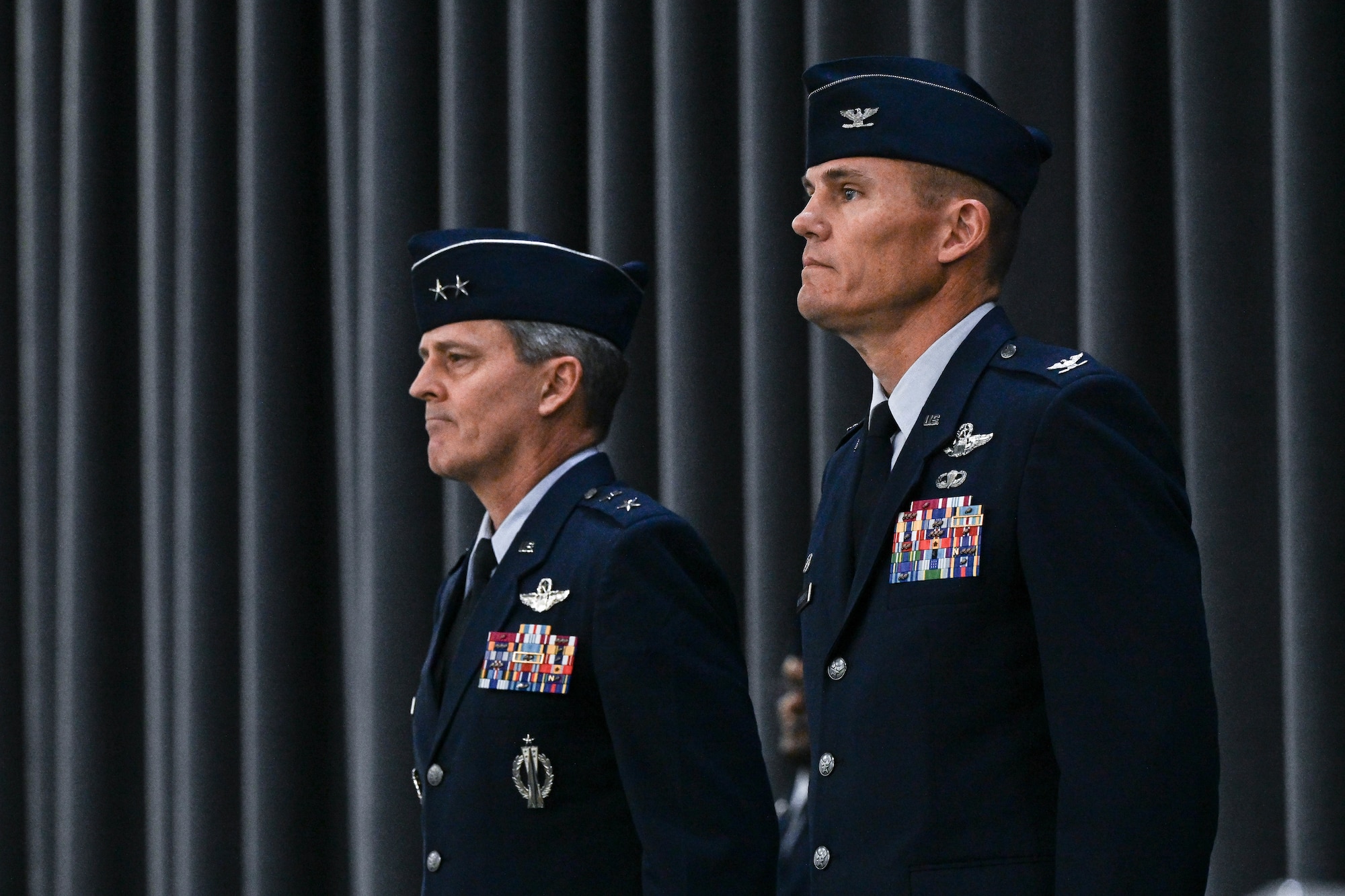 commanders stand at attention