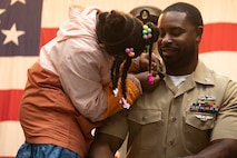 Chief Boatswain’s Mate Michael Blunt gets pinned during a chief petty officer pinning ceremony at Naval Base Kitsap-Bremerton, Washington Sept. 29, 2023. The rank of chief petty officer was officially established April 1, 1893, and holding the title "Chief" means a Sailor has achieved senior non-commissioned officer status. (U.S. Navy photo by Mass Communication Specialist 3rd Class Sophia H. Bumps)