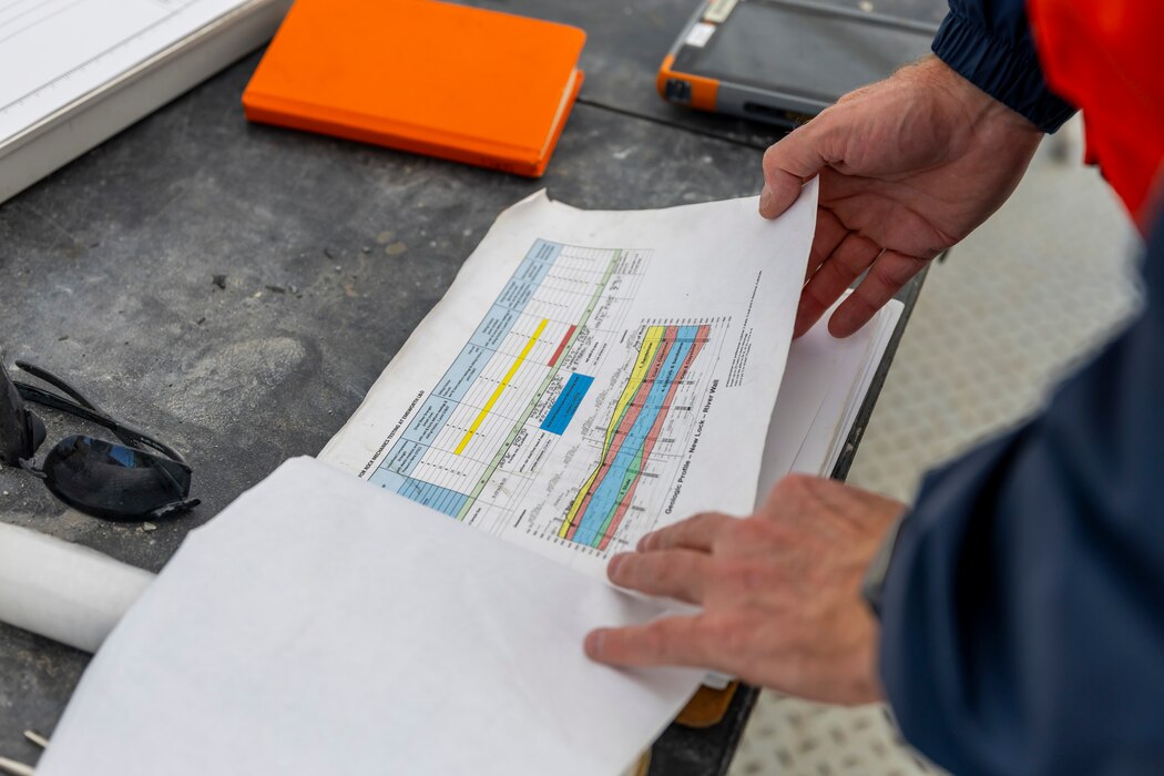 Pittsburgh District geotechnical engineers and geologists study subsurface terrain to assess bedrock for construction projects. A marine drilling crew has been working at Emsworth Locks and Dams since July to drill more than 50 boreholes. The geotechnical team will send samples to a lab to identify the bedrock hardness, strength and permeability for construction. The district plans on constructing a newer, larger lock chamber at Emsworth as part of the Upper Ohio Navigation Project.