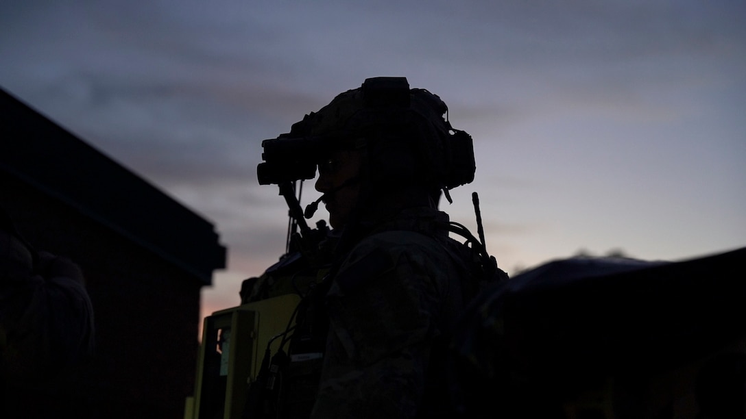 A Marine Raider prepares to complete a raid during a RAVEN unit readiness exercise in Nashville, Tenn., Apr. 30, 2021. RAVEN is a training exercise held to evaluate all aspects of a Marine Special Operations Company prior to a Marine Forces Special Operations Command deployment. (U.S. Marine Corps photo by Cpl. Brennan Priest)