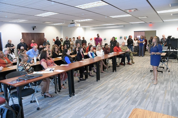 The U.S. Army Corps of Engineers Jacksonville District celebrated Hispanic Americans Oct. 3 with a luncheon and presentation by guest speaker Alejandra Amegin, founder of the  Jax Natural Healing, Vive Yoga Studio.