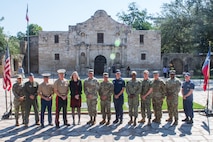 Brig. Gen. Christopher R. Amrhein, Air Force Recruiting Service commander, speaks to attendees during the annual Joint Recruiting Commanders Conference, San Antionio, TX, Sept. 20, 2023.