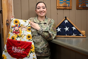 U.S. Air Force Tech. Sgt. Eunice Ramos, 28th Security Forces Squadron unit training manager, poses for a photo for Hispanic Heritage Month at Ellsworth Air Force Base, South Dakota, Sept. 22, 2023.