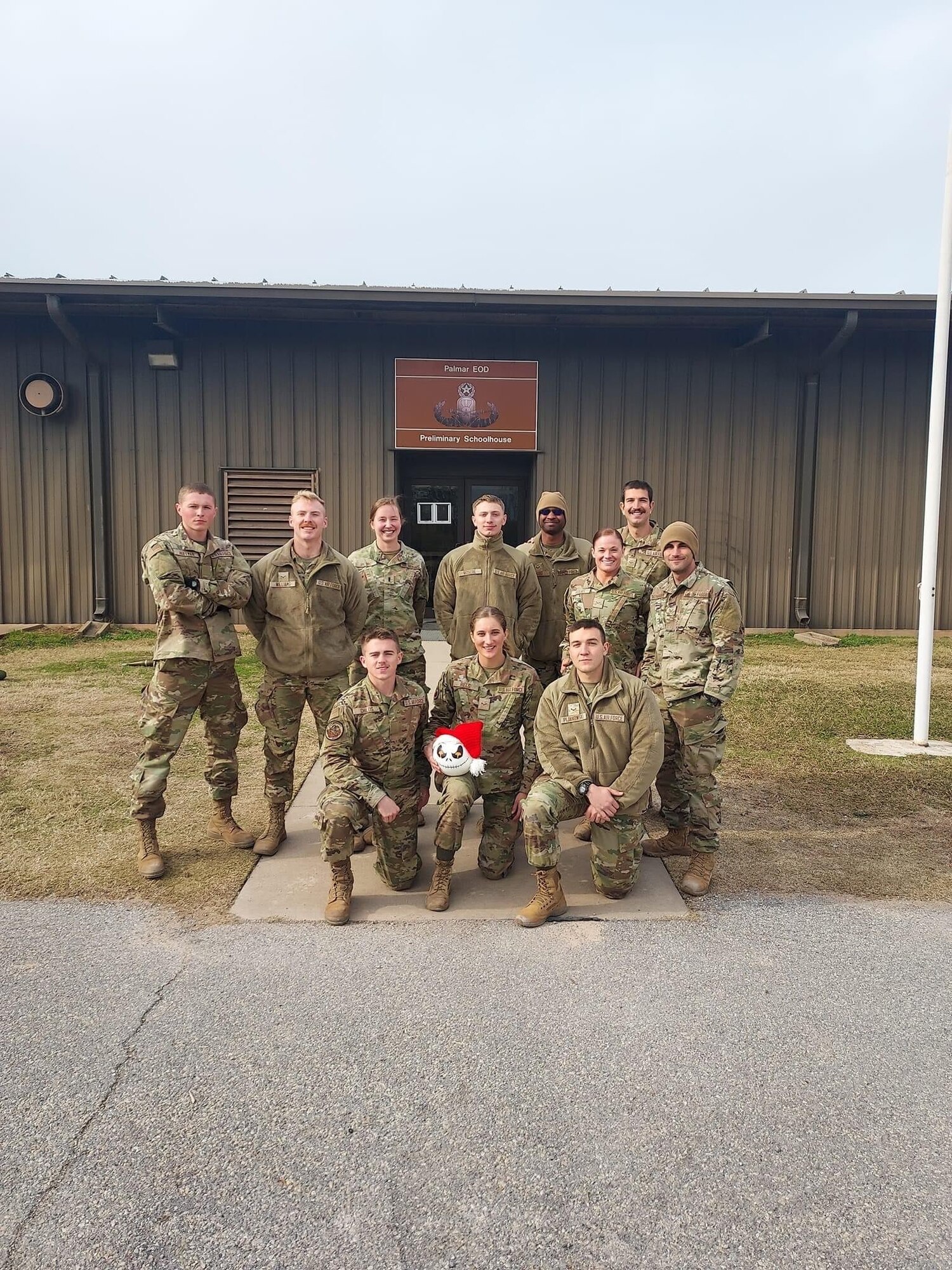 Capt. Natalie Petro poses with her graduating class at the Palmer EOD Preliminary School at Sheppard Air Force Base.