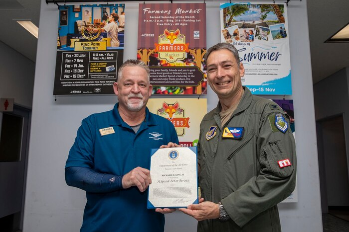 Mr. King receives A special Act or Service award