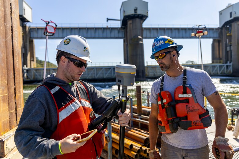 Pittsburgh District geotechnical engineers and geologists study subsurface terrain to assess bedrock for construction projects. A marine drilling crew has been working at Emsworth Locks and Dams since July to drill more than 50 boreholes. The geotechnical team will send samples to a lab to identify the bedrock hardness, strength and permeability for construction. The district plans on constructing a newer, larger lock chamber at Emsworth as part of the Upper Ohio Navigation Project.
