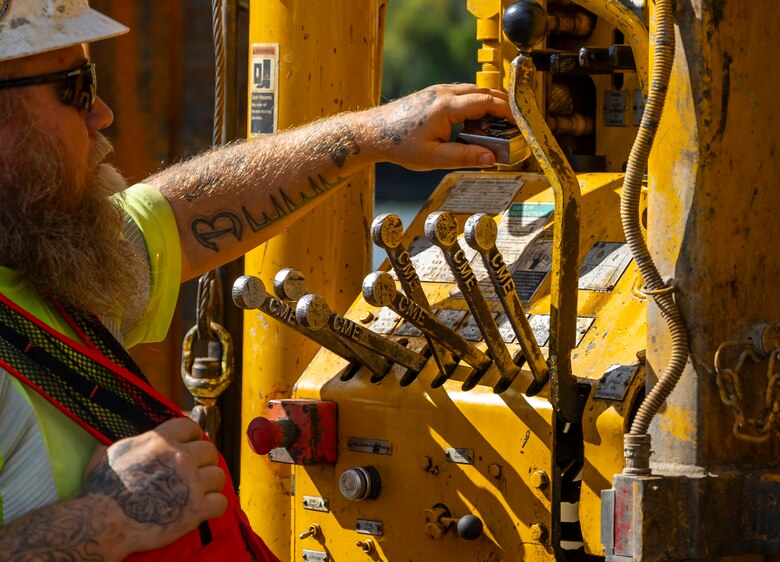 Pittsburgh District geotechnical engineers and geologists study subsurface terrain to assess bedrock for construction projects. A marine drilling crew has been working at Emsworth Locks and Dams since July to drill more than 50 boreholes. The geotechnical team will send samples to a lab to identify the bedrock hardness, strength and permeability for construction. The district plans on constructing a newer, larger lock chamber at Emsworth as part of the Upper Ohio Navigation Project.