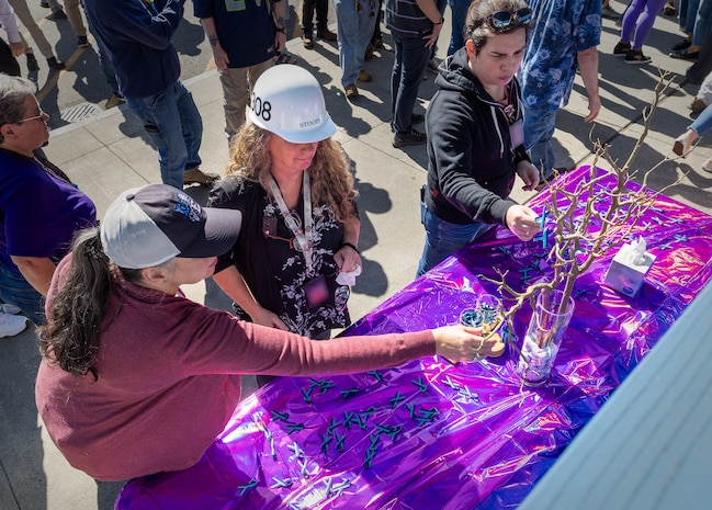 During the month of September, Puget Sound Naval Shipyard & Intermediate Maintenance Facility observed Suicide Prevention and Awareness Month with activities that engaged members of the workforce by offering community building events, providing mental health and well-being resources and pledging to support those contemplating suicide or who have lost someone to suicide. (U.S Navy Photo by Wendy Hallmark)