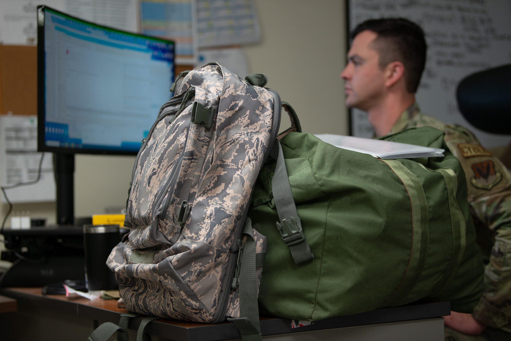 Airman at computer