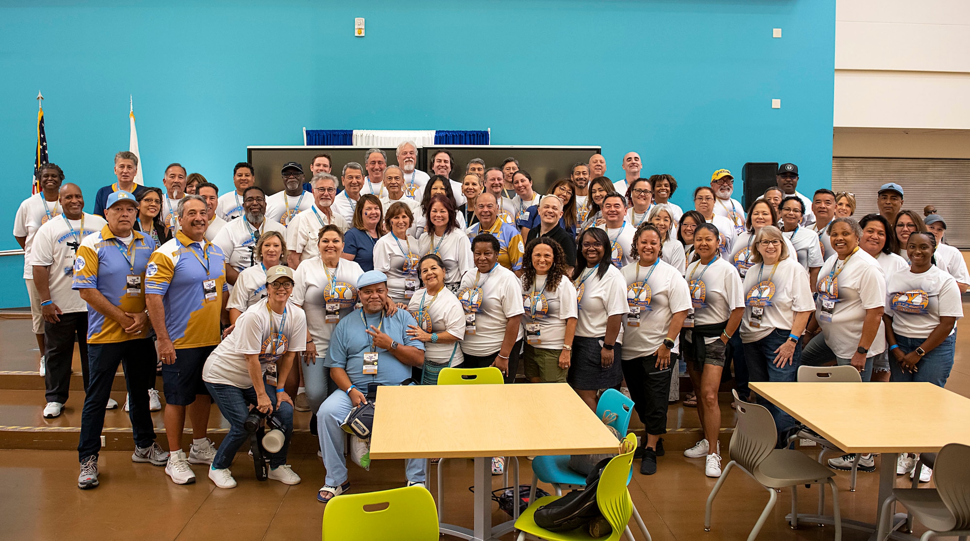 Yokota High School alumni stand together for a group photo