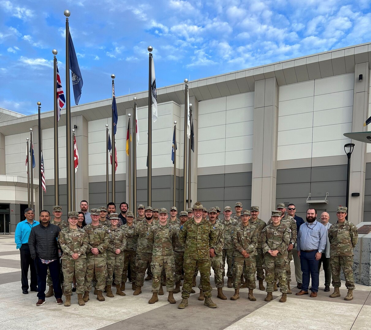 BLACK SKIES 23-3 participants pose for a group photo at Vandenberg Space Force Base, California, Sept. 21, 2023. Established in 2022, Space Training and Readiness Command's BLACK SKIES exercise series was conceived as the advanced training epic for tactical units to understand the intricacies of operational planning to tactical task. (Courtesy photo)