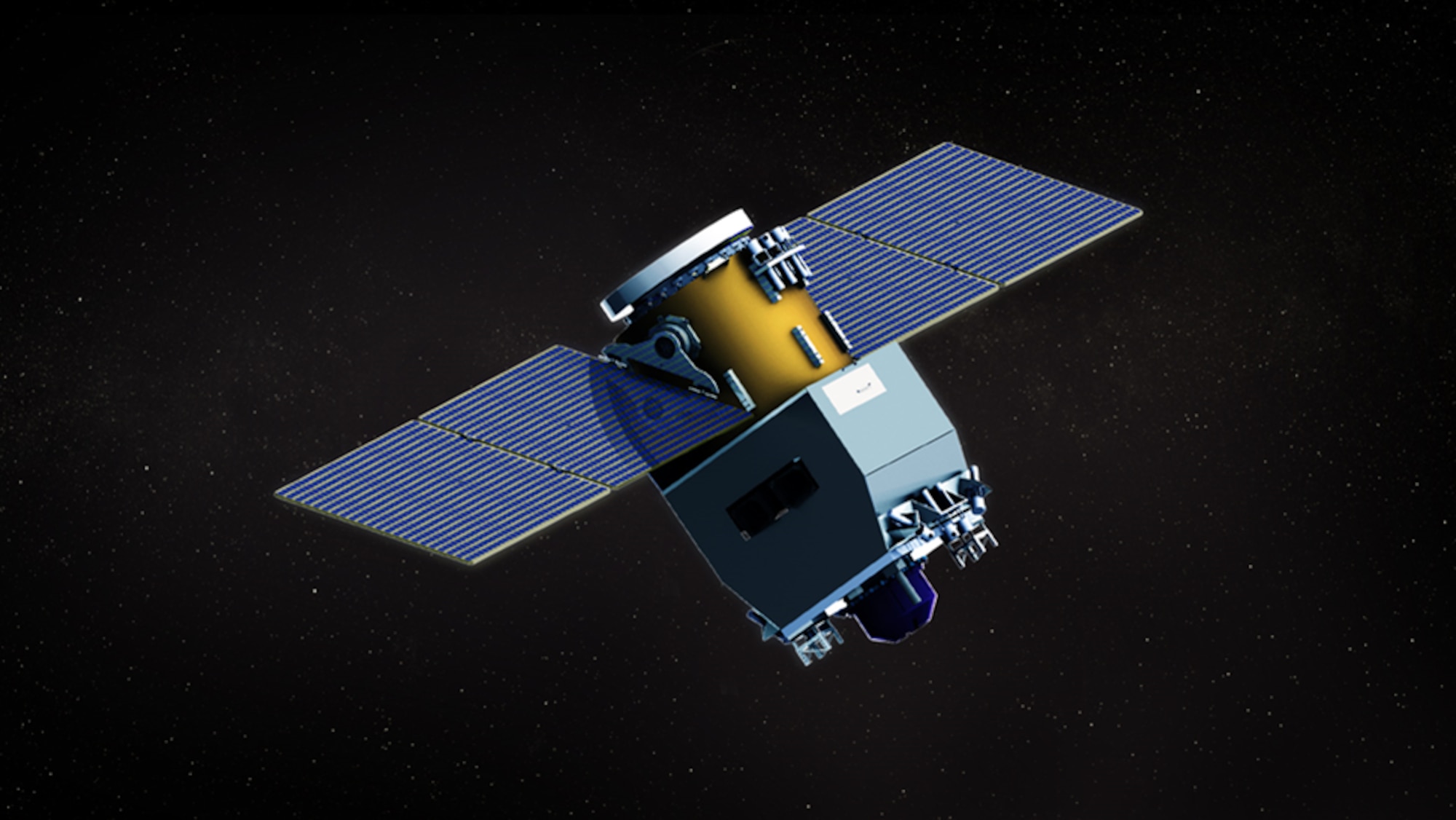 Artist rendering of the Astroscale prototype vehicle capable of refueling satellites as they remain on-station and on-mission. (courtesy Astroscale)