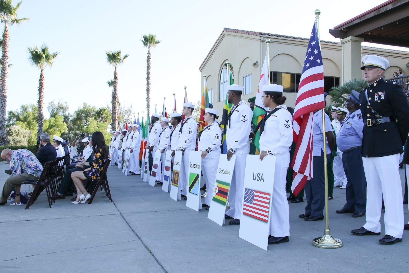 Opening Ceremony of the 14th Edition of the Conseil International du Sport Militaire (CISM) World Military Golf Championship held at the Admiral Baker Golf Course in San Diego, Calif., hosted by Naval Base San Diego, Calif.  Nations from Bahrain, Canada, Denmark, Dominican Republic, Estonia, France, Germany, Ireland, Italy, Kazakhstan, Kenya, Latvia, Netherlands, Sri Lanka, Tanzania, Zimbabwe, and host USA compete for gold. Department of Defense Courtesy Photo by Mr. Richard Valentine - Released.