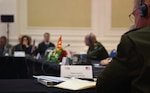 U.S. Army Maj. Gen. Greg Knight, adjutant general, Vermont National Guard, listens to a speaker during the 26th US-Adriatic Charter Chiefs of Defense Conference (CHOD) in Skopje, North Macedonia, September 27, 2023.



The conference included Balkan region military leaders, representatives, and their state partners. In addition, three observer nations and their state partners also attended. In all, nine countries and eight U.S. states were represented during the conference.