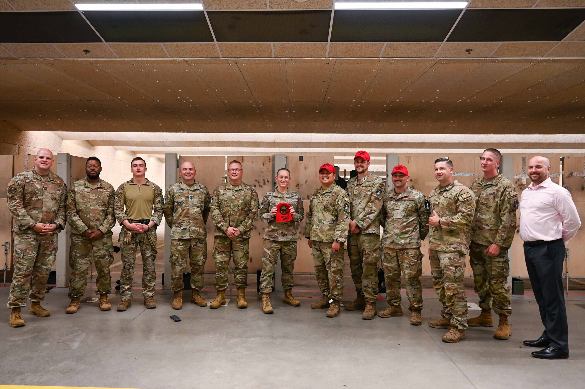 People smile for group photo
