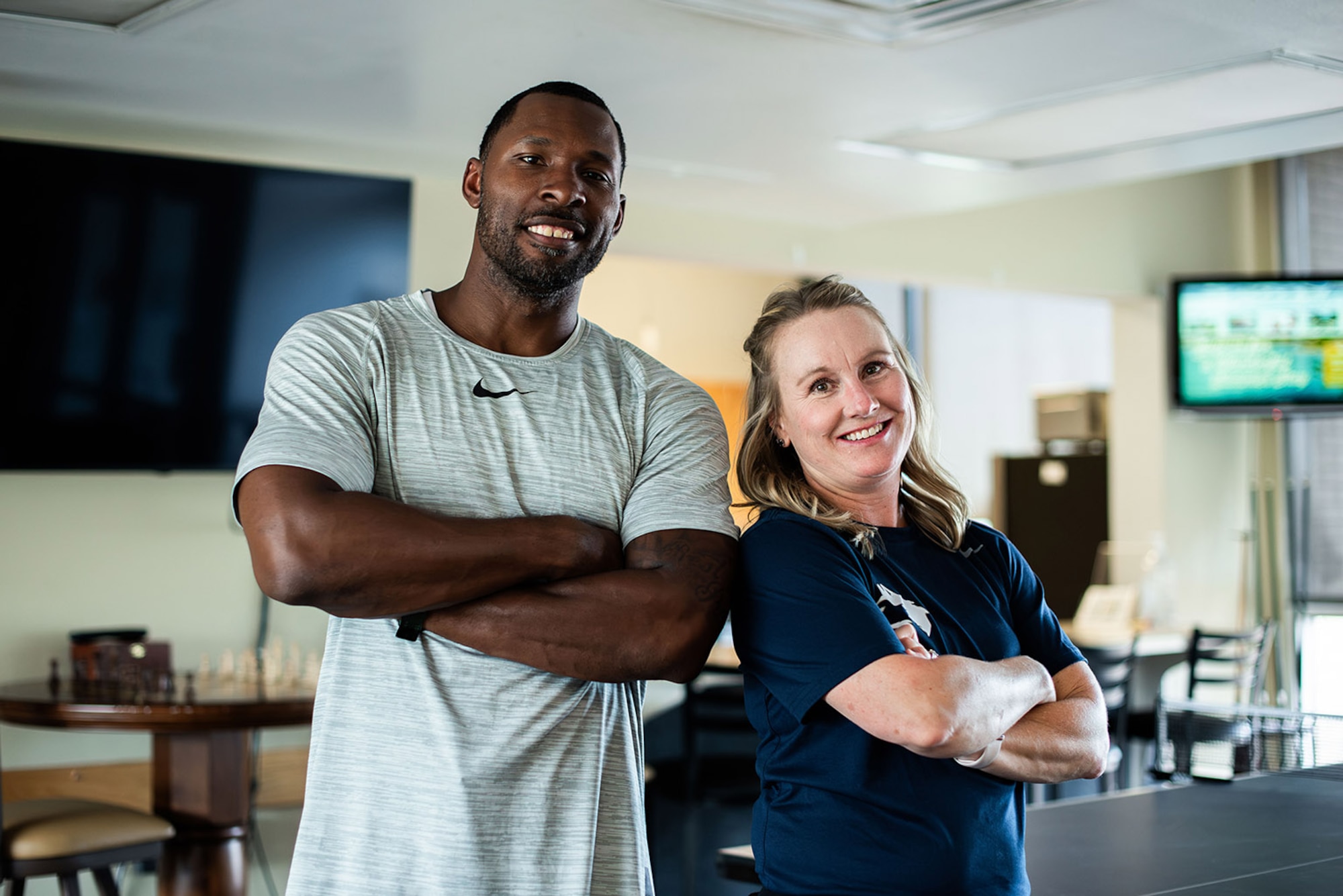 Brandon Waller, 10th Medical Group Health Promotion coordinator, and Erin Locke, 10th Medical Group registered dietitian