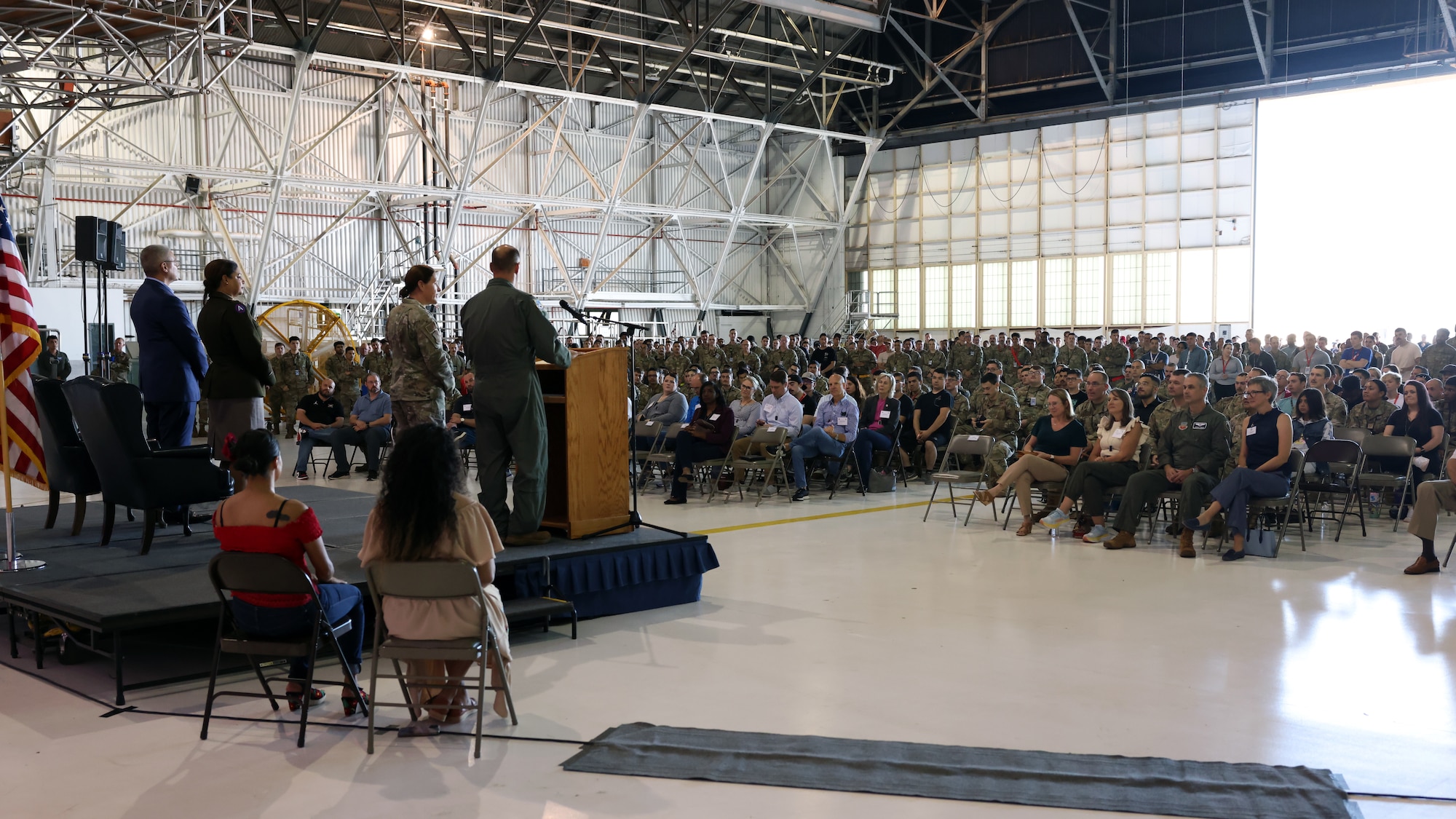 leadership speaks to crowd