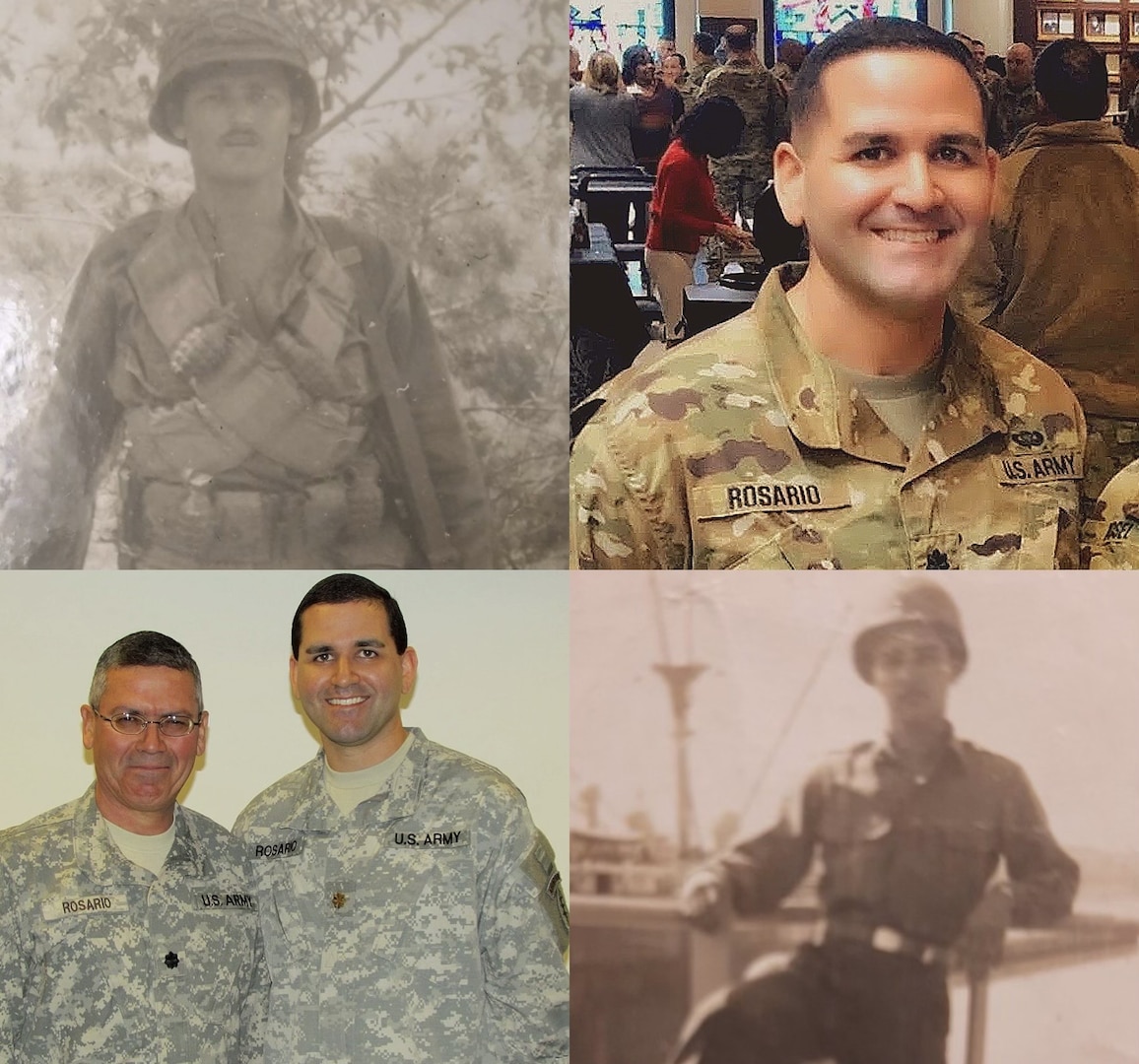 A photo collage of Lt. Col. Rosario and his family.