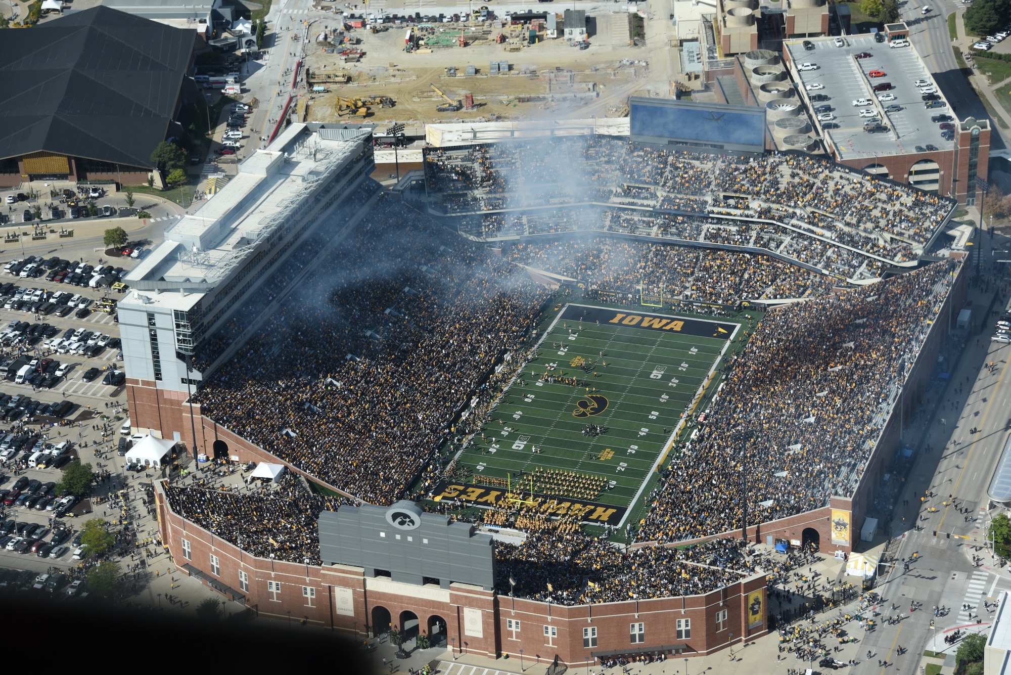 Iowa ANG's 185th ARW perform flyover for Iowa vs. Perdue football game.