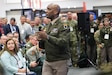 .S. Army Lt. Gen. Xavier Brunson, commanding general of I Corps, speaks on Operation Pathways during a Warrior's Corner at the Association of the United States Army convention on Oct. 9, 2023, held at the Walter E. Washington Convention Center, Washington D.C.