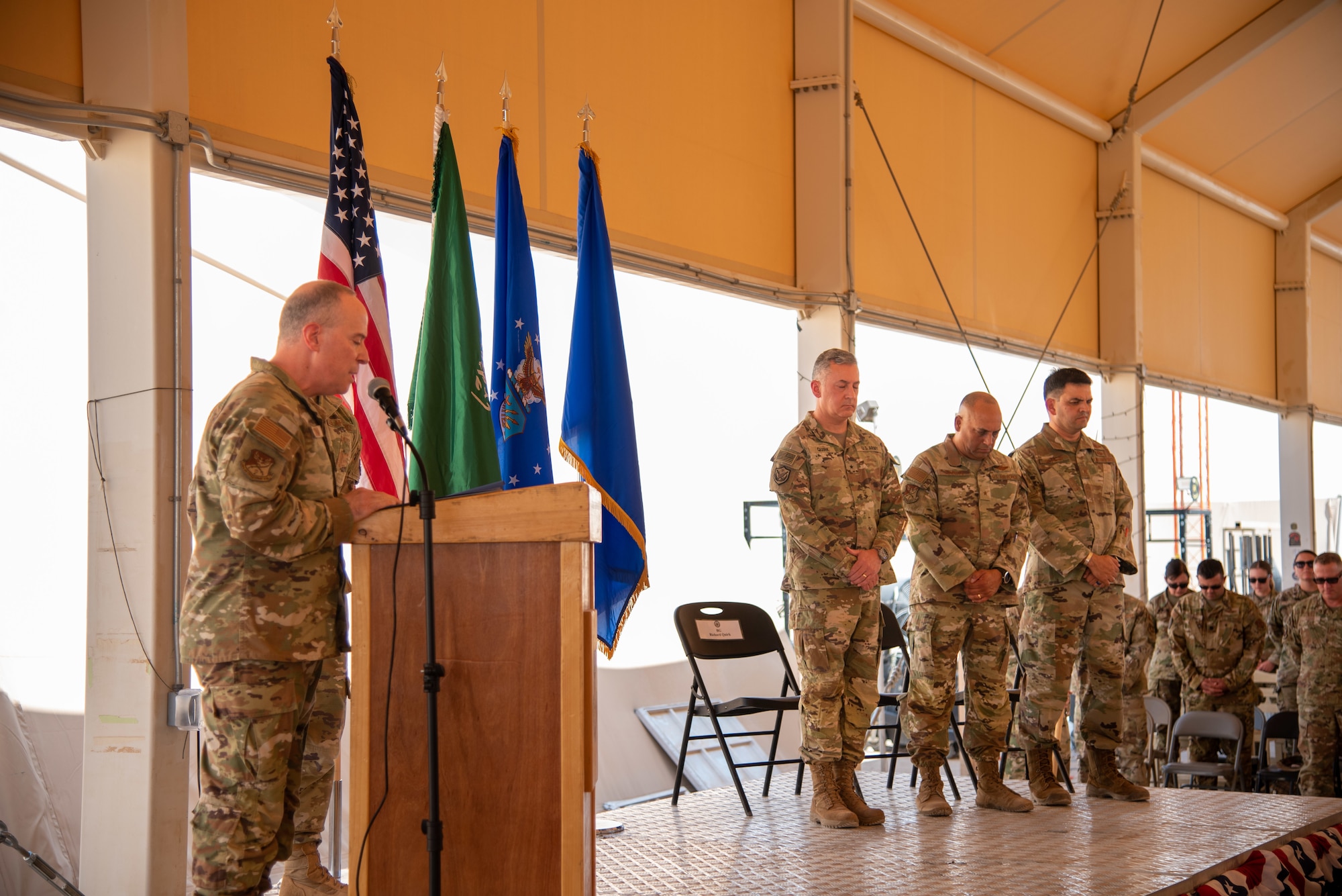 Changing of the guard: 378th AEW holds change of command ceremony
