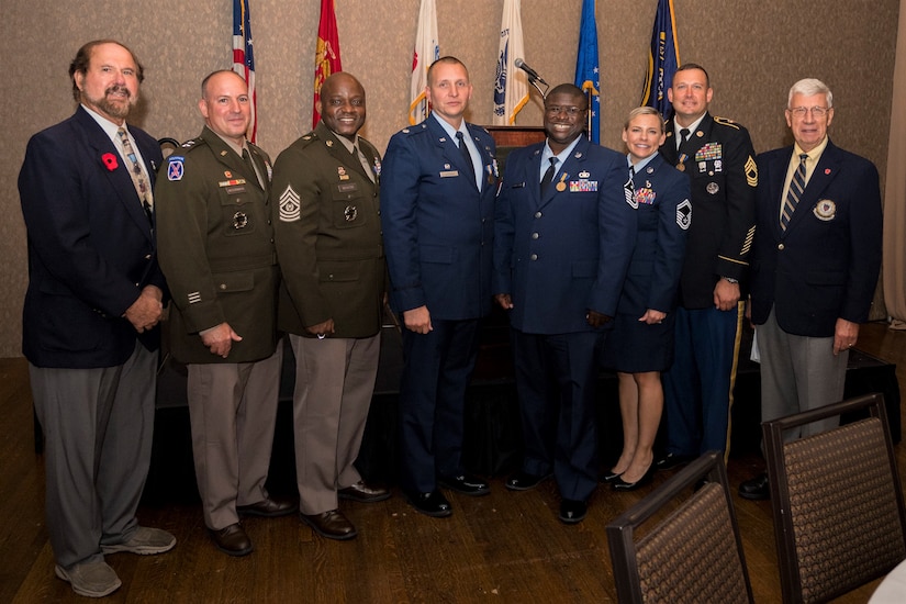 Three Airmen and two Soldiers from the Pennsylvania National Guard received the prestigious Maj. Octavius V. Catto Medal at a ceremony Oct. 7 at the Union League of Philadelphia. (Pennsylvania National Guard photo by Staff Sgt. Wilfredo Acosta Jr.)