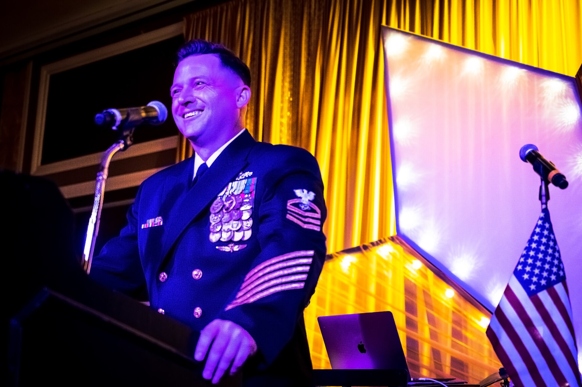 Service members and distinguished guests attend the Navy Ball in Atlantic City on October 6, 2023. The event also commemorated the U.S. Navy’s 248th birthday in service of the Department of Defense.