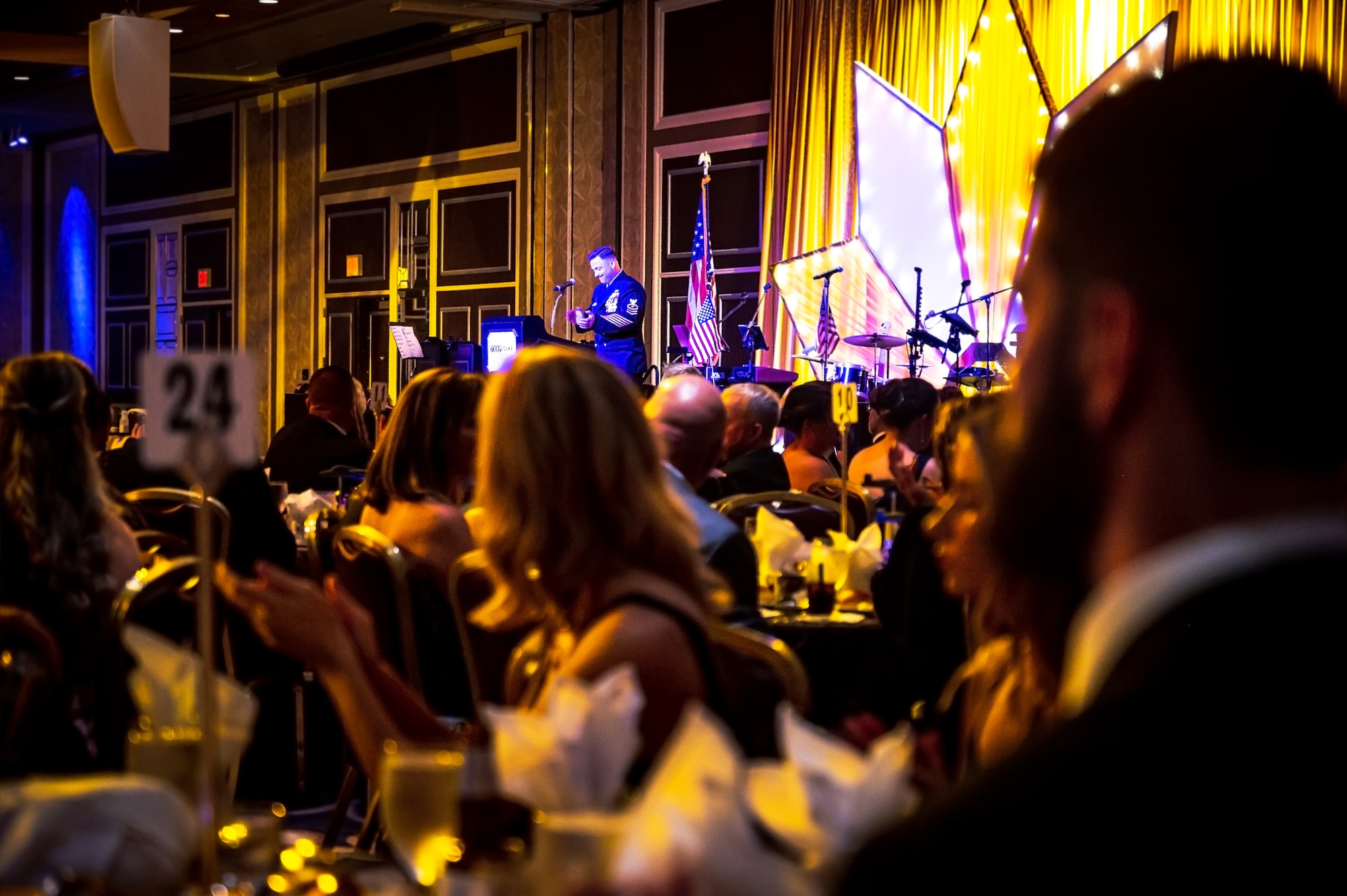 Service members and distinguished guests attend the Navy Ball in Atlantic City on October 6, 2023. The event also commemorated the U.S. Navy’s 248th birthday in service of the Department of Defense.
