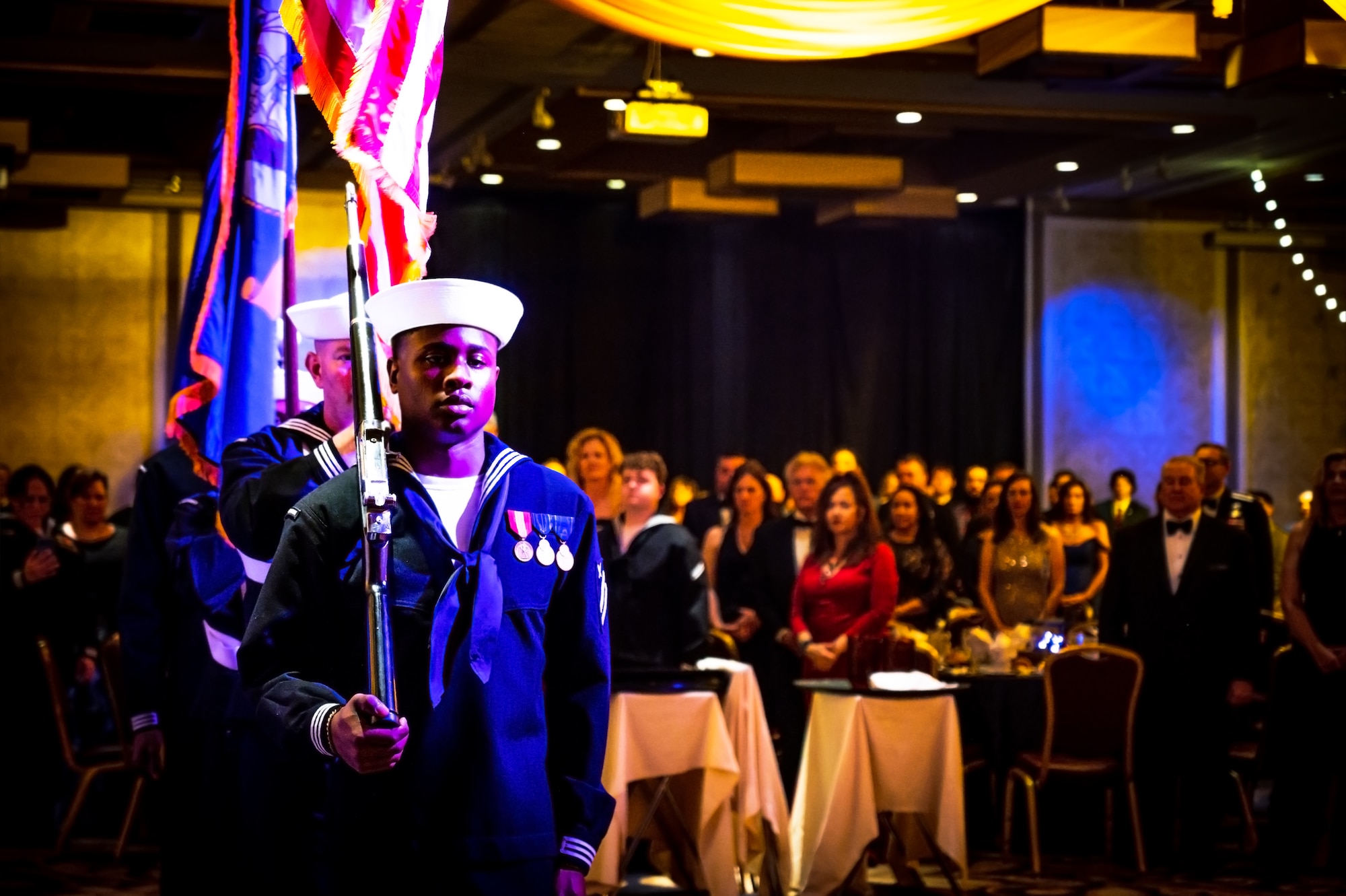 Service members and distinguished guests attend the Navy Ball in Atlantic City on October 6, 2023. The event also commemorated the U.S. Navy’s 248th birthday in service of the Department of Defense.