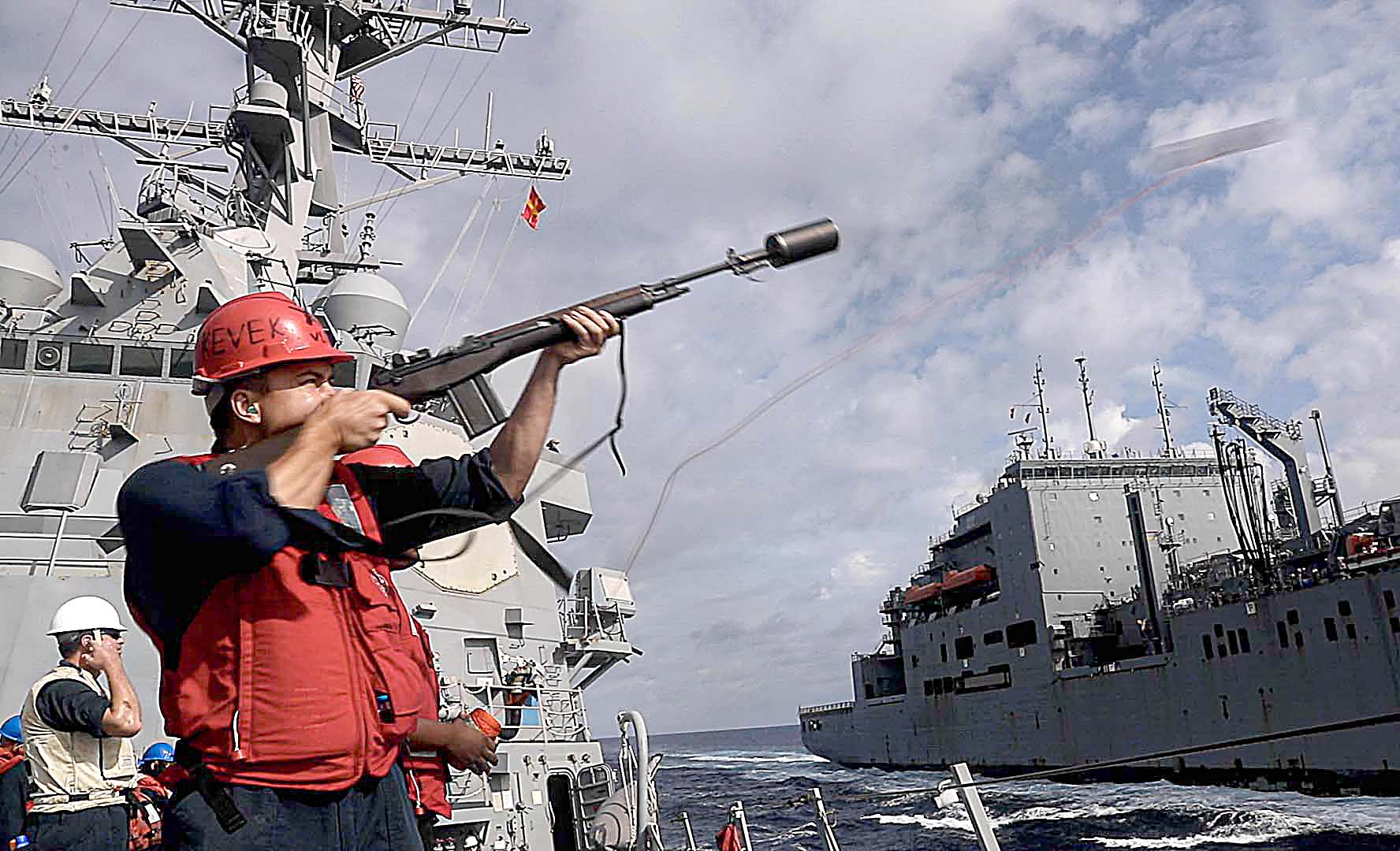 USS Dewey (DDG 105) underway in the Philippine Sea during MTA Sama Sama.