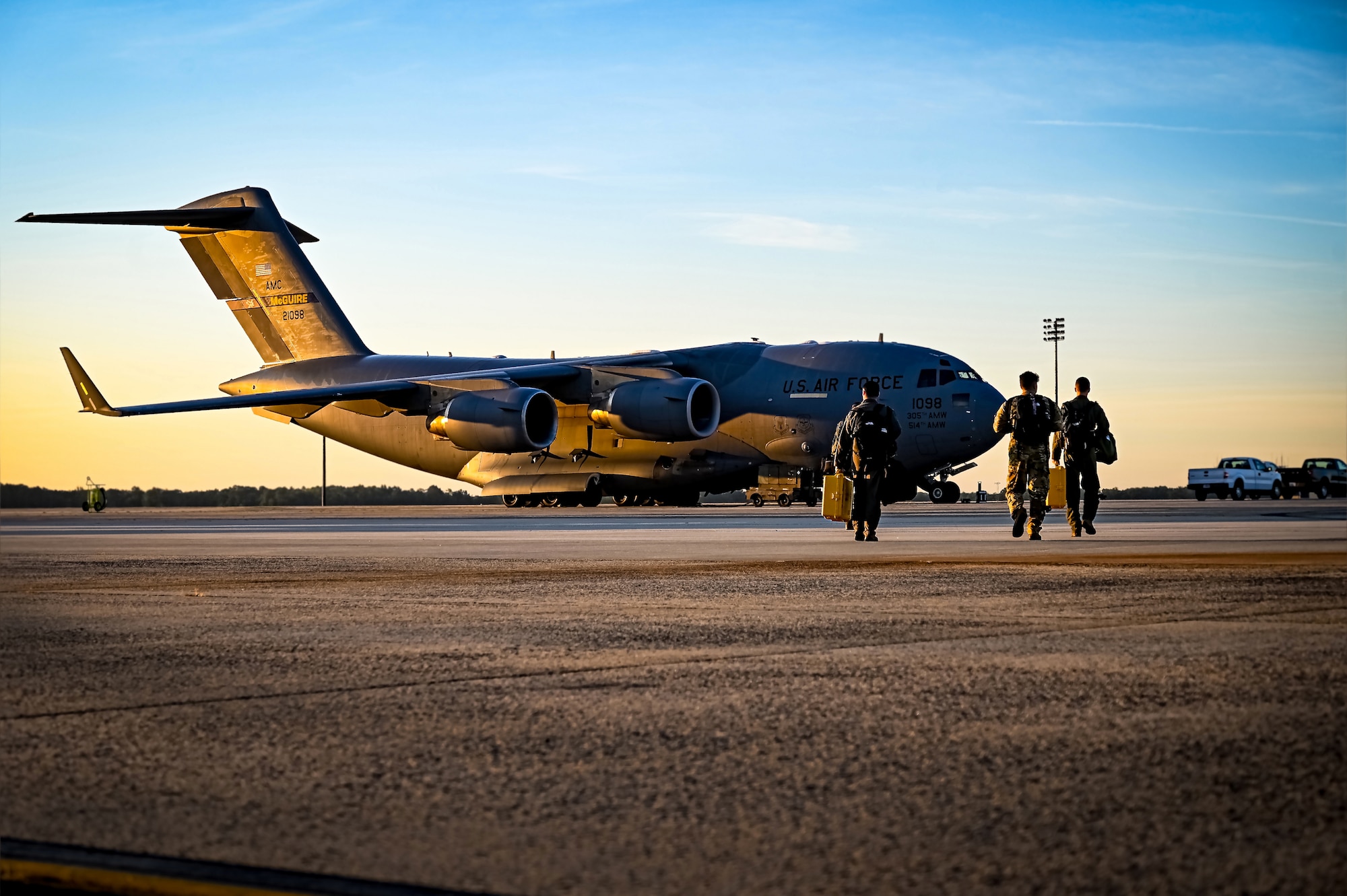 Airmen assigned to the 305th Air Mobility Wing’s 6th Airlift Squadron commemorate its 90th anniversary at Joint Base McGuire-Dix-Lakehurst, N.J. on 5 Oct, 2023. The Airlift Squadron is the oldest in the Air Force and derives its nickname, the Bully Beef Express, from its days of delivering beef food rations to British and Australian soldiers during World War II.