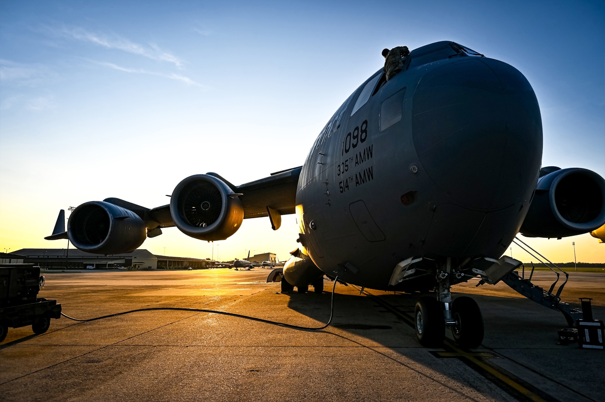 Airmen assigned to the 305th Air Mobility Wing’s 6th Airlift Squadron commemorate its 90th anniversary at Joint Base McGuire-Dix-Lakehurst, N.J. on 5 Oct, 2023. The Airlift Squadron is the oldest in the Air Force and derives its nickname, the Bully Beef Express, from its days of delivering beef food rations to British and Australian soldiers during World War II.
