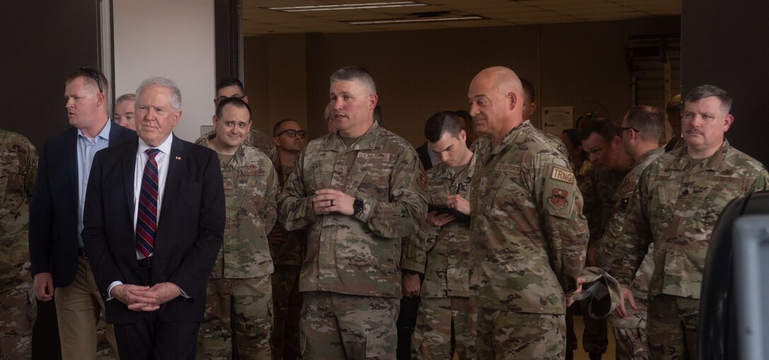 SECAF listens as he learns about the 362nd TRS.