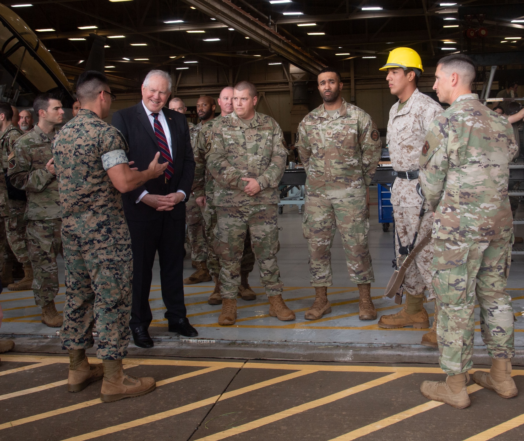 SECAF stands around and speaks with members of the 364th TRS.