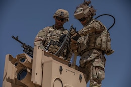 Soldiers from the 142nd SSB conduct training in Kuwait