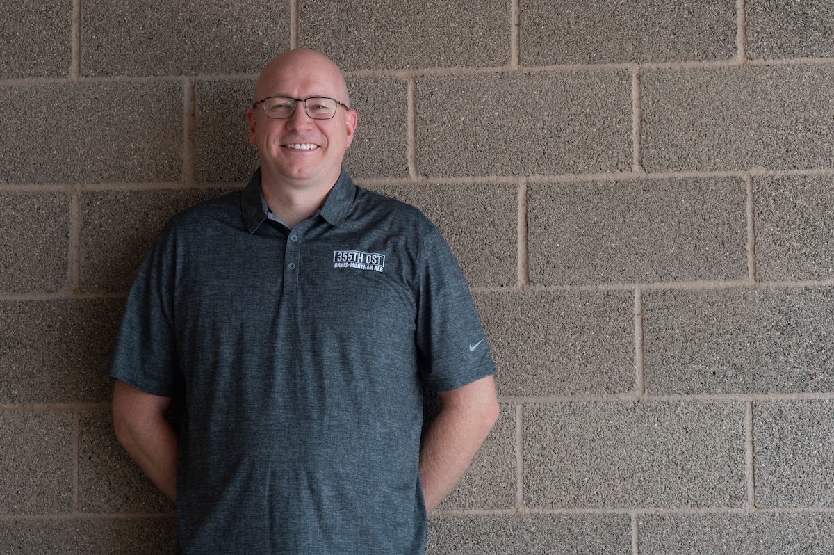 U.S. Air Force Lt. Col. David Weller, 355th Medical Group director of integrated medical programs, poses for a photo at Davis-Monthan Air Force Base, Airz., Sept. 22, 2023. Weller taught a stress management course to assist Airmens’ mental health. (U.S. Air Force photo by Airman 1st Class Robert Allen Cooke III)