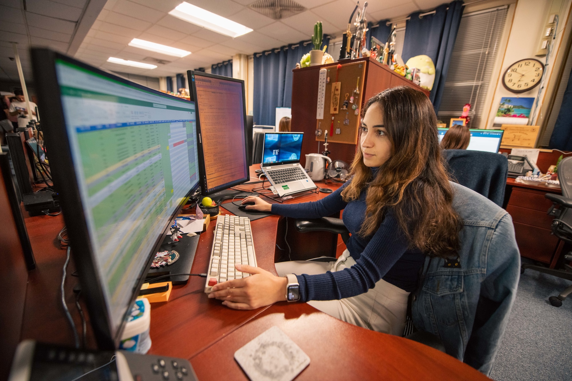 An Airman reviews documents.