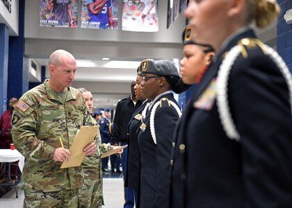 Soldier inspects cadets