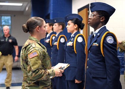 Soldier inspects cadets