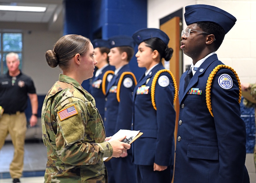 Soldier inspects cadets