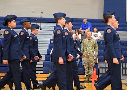 Soldier inspects cadets