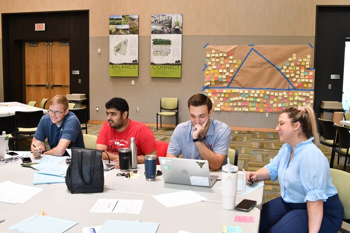 IMAGE: More than 40 Naval Surface Warfare Center Dahlgren Division scientists and engineers at the beginning of their careers worked together in groups to develop presentations at the New Employee Development Assignment Innovation Challenge at University of Mary Washington Dahlgren Campus Oct. 2-6.