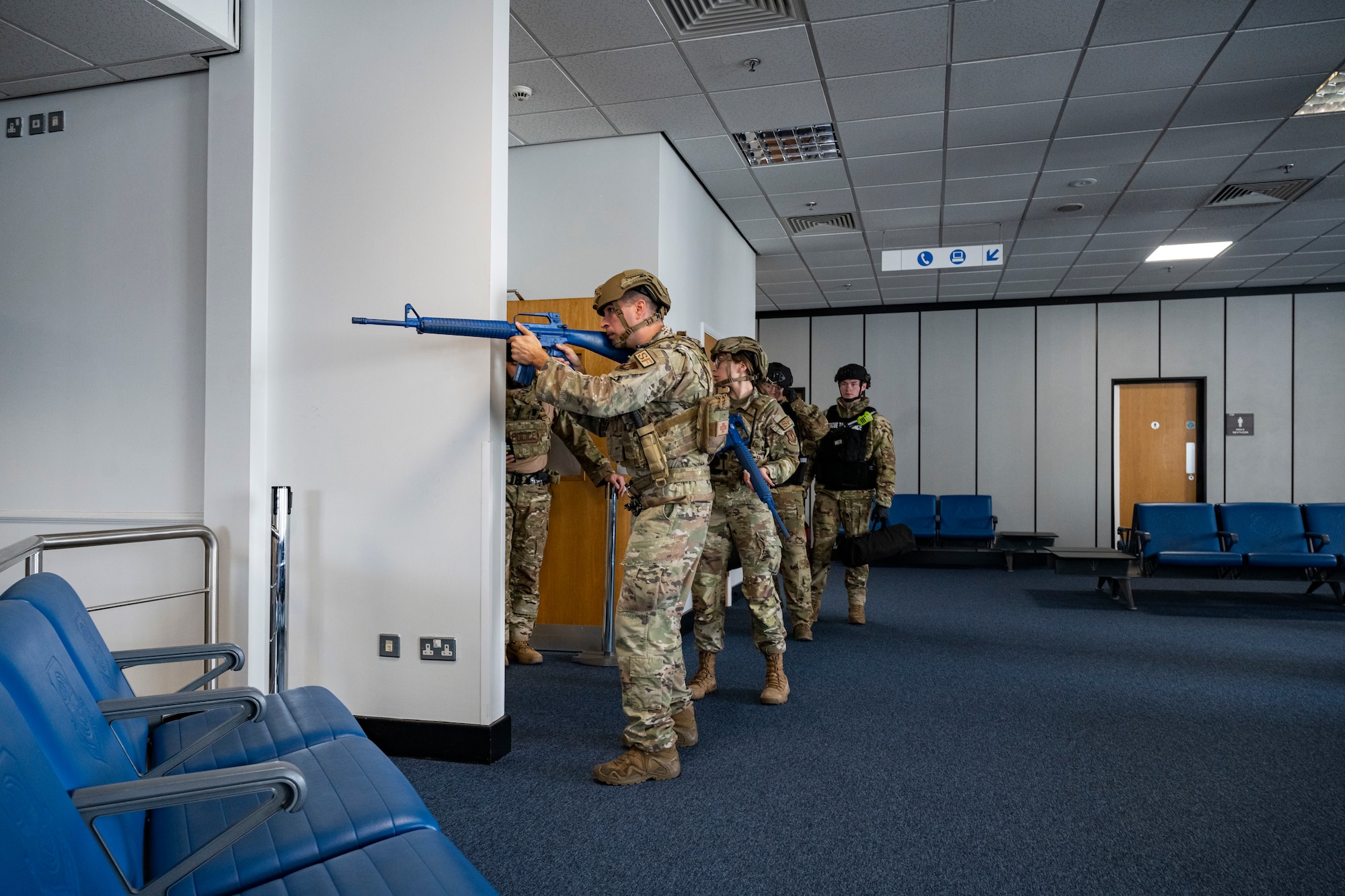 The exercise was designed to evaluate the training, readiness and capability of RAF Mildenhall first responders in order to effectively respond to active shooter threats to the installation.