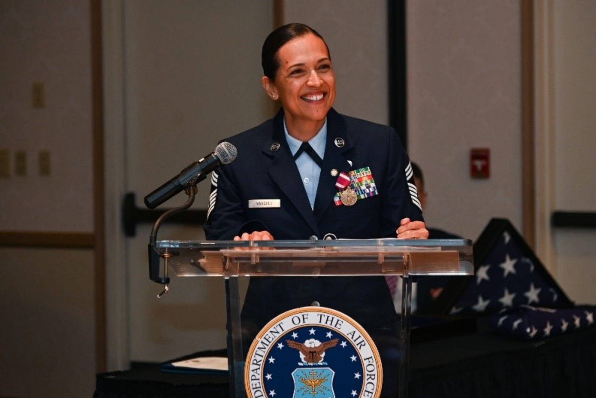 air force chief at her retirement ceremony