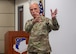 Lt. Gen. Robert Miller, U.S. Air Force Surgeon General, discusses the impact of the 59th Medical Wing at Wilford Hall Ambulatory Surgical Center, Joint Base San Antonio-Lackland, Texas, Oct. 11, 2023. The 59th Medical Wing is the only medical wing in the U.S. Air Force and is responsible for training all AF medics and providing direct medical support to the AF basic training mission. (U.S. Air Force photo by Senior Airman Melody Bordeaux)