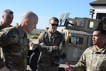 U.S. Air Force Vice Chief of Staff Gen. David Allvin speaks with Airmen assigned to the 91st Security Forces Group during a visit to Minot Air Force Base, North Dakota, Oct. 11, 2023. During the visit, Allvin met with Airmen assigned to multiple units, all of which contribute to the nation’s nuclear deterrence capabilities. (U.S. Air Force photo by Airman 1st Class Trust Tate)